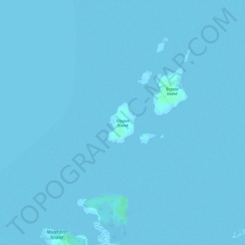Mapa topográfico Silagon Island, altitude, relevo