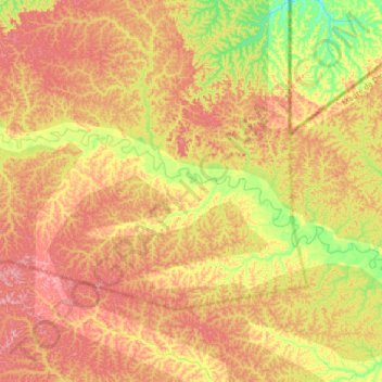 Mapa topográfico Tahuamanu, altitude, relevo