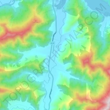 Mapa topográfico Kaituna River, altitude, relevo