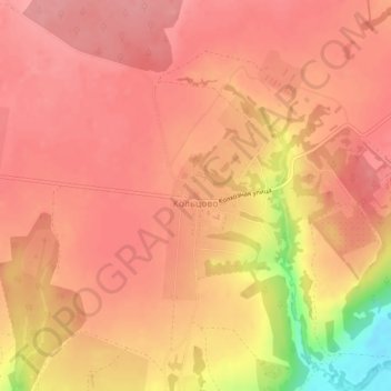 Mapa topográfico Кольцово, altitude, relevo