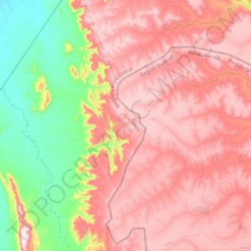 Mapa topográfico Serra Geral, altitude, relevo