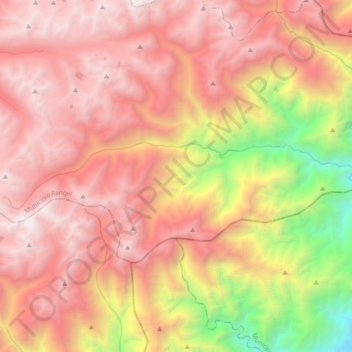 Mapa topográfico Arenoso, altitude, relevo