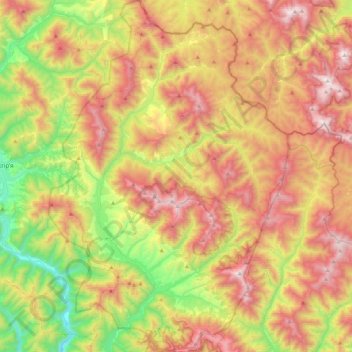 Mapa topográfico Національний природний парк «Синевир», altitude, relevo