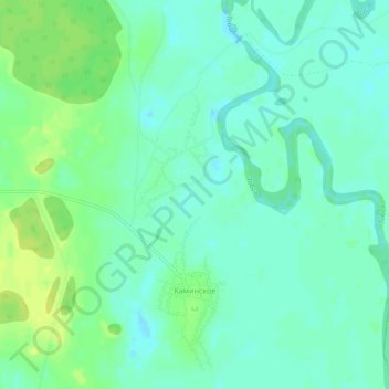 Mapa topográfico Каминское, altitude, relevo