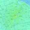 Mapa topográfico Xangai, altitude, relevo