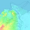 Mapa topográfico Barranquilla, altitude, relevo