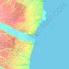 Mapa topográfico Porto Seguro, altitude, relevo