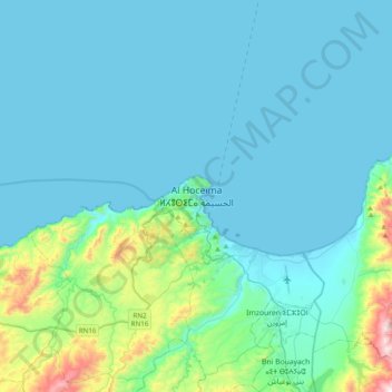 Mapa Topografico Al Hoceima Altitude Relevo