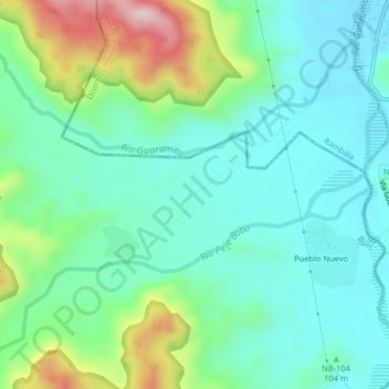 Mapa Topografico Oriente Medio Altitude Relevo