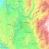 Mapa topográfico Bucaramanga, altitude, relevo