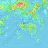 Mapa topográfico Hong Kong, altitude, relevo
