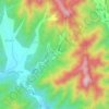 Mapa topográfico 慕田峪村, altitude, relevo