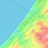 Mapa topográfico غزة, altitude, relevo