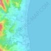 Mapa topográfico Padulella-Moriani-Plage, mapa de relevo, mapa de altitude