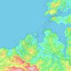 Mapa topográfico A Corunha, mapa de relevo, mapa de altitude
