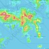Mapa topográfico 香港島 Hong Kong Island, altitude, relevo