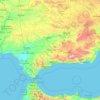 Mapa topográfico Andaluzia, altitude, relevo