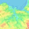 Mapa topográfico Douarnenez, relevo, altitude