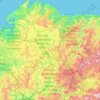 Mapa topográfico Lugo, mapa de relevo, mapa de altitude