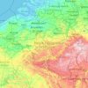 Mapa topográfico Belgique, altitude, relevo
