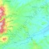 Mapa topográfico Treia, relevo, altitude