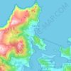 Mapa topográfico Cariño, mapa de relevo, mapa de altitude