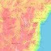 Mapa topográfico Bahia, altitude, relevo
