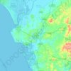 Mapa topográfico Jerez de la Frontera, mapa de relevo, mapa de altitude