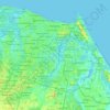 Mapa topográfico Fortaleza, altitude, relevo