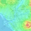 Mapa topográfico Roma, relevo, altitude