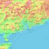 Mapa topográfico Cantão, altitude, relevo
