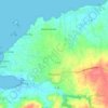 Mapa topográfico Plouescat, relevo, altitude