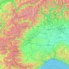 Mapa topográfico Piemonte, altitude, relevo