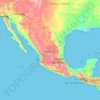 Mapa topográfico México, altitude, relevo