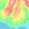Mapa topográfico Modica, altitude, relevo