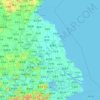 Mapa topográfico Jiangsu, altitude, relevo
