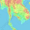 Mapa topográfico Thailand, altitude, relevo