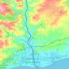 Mapa topográfico Ayamonte, mapa de relevo, mapa de altitude