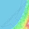 Mapa topográfico Territórios Palestinianos, altitude, relevo