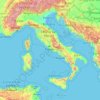 Mapa topográfico Itália, altitude, relevo