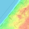 Mapa topográfico شاطئ بحر غزة Sheikh Ejilin, altitude, relevo