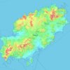 Mapa topográfico Eivissa, altitude, relevo