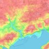 Mapa topográfico Brest, relevo, altitude