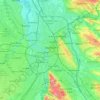 Mapa topográfico Toulouse, relevo, altitude