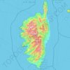 Mapa topográfico Corse, mapa de relevo, mapa de altitude