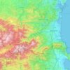 Mapa topográfico Pyrénées-Orientales, relevo, altitude