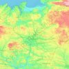 Mapa topográfico Ille-et-Vilaine, relevo, altitude