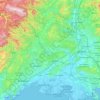 Mapa topográfico Gard, relevo, altitude
