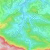 Mapa topográfico Quillan, relevo, altitude