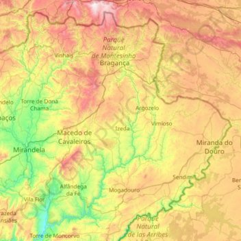 Mapa Topogr Fico Terras De Tr S Os Montes Altitude Relevo